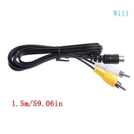 Black 1.5M/5FT  Video AV Stereo Composite Adapter Cable For  Genesis/MD