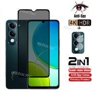 VIVO Y04 Y29S Y29T 5G 4G Private Tempered Glass Anti-Spy Full Cover Screen Protector Anti Peek 2in1 