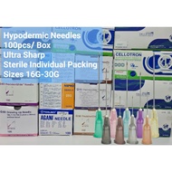 BOX 100S HYPODERMIC NEEDLES JARUM 16G/18G/19G/20G/21G/22G/23G/24G/25G/26G/27G/29G/30G