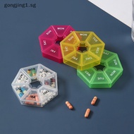 gongjing1 7 Days Pill Box Weekly Tablet Holder Portable Travel Mini Pill Case Medicine Storage Medicine Organizer Pill Container Home sg