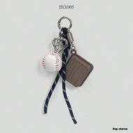 A Set Of HXX00S Multifunctional Creative Bag Charms - Featuring Heart Chain, Baseball, And "STOP" De