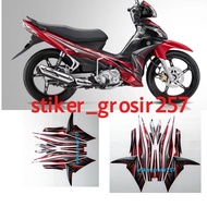 STIKER STRIPING & LIS BODY MOTOR JUPITER Z 2011 MERAH HITAM / STRIPING JUPITER ROBOT