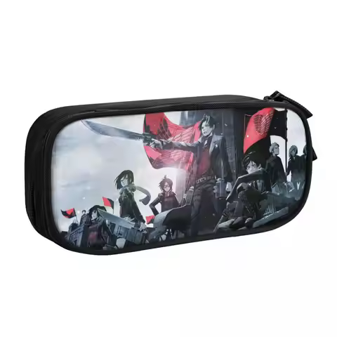 Levi Eren Shingeki No Kyojin Pencil Case Attack on Titan Pencil Pouch Pen Box Big Capacity Bags Stud