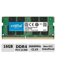 Crucial 16GB DDR4เดี่ยว2666 MT/S (PC4-21300) DR X8หน่วยความจำ260-Pin ของ SODIMM-CT16G4SFD8266