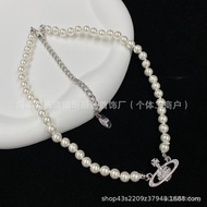 Planet Clavicle Chain Pearl Pearl Necklace Saturn Knotted Necklace Sweater Chain Female West Queen D