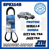 TAIHOAUTO SUN Fan Belt 5PK1145 Proton Wira 1.6 Honda City SEL Honda City T9A Honda Jazz T5A Fan Belt