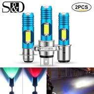 2pcs COB H4 Led H7 Motorcycle Headlight 80W RGB Changable Car Led P15D H6 BA20D Moto HeadLamp DRL Li
