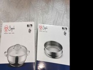 Buffalo 牛頭牌383328A Double Astute 不銹鋼加厚底萬用鍋連玻璃蓋 28cm / 4L 
連蒸鍋