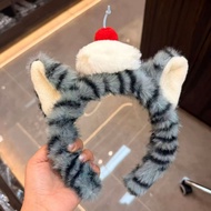 Cute retro Tabby cat hairband, funny face wash headband