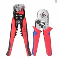 OPYB HSC8 6.4 0.25-10mm² AWG23-7 Crimping Pliers and YE-1R 0.2-6.0mm² Stripping Cutting Plier Kit Multifunctional Insulation Tube Terminal Suit Ferrule Crimping Tools Set