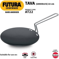 Hawkins Futura Hard Anodised Tava stainless steel handle 28 cm 4.88 mm thick Non Stick Pan (Black)