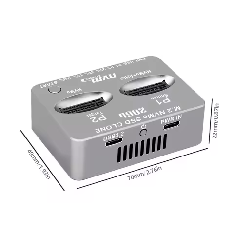 NVME Docking Station M/B M Key Dual-Bay M.2 NVME SSD Clone Gen2X 20Gbps Solid Disk Case M.2 M.3 NVME