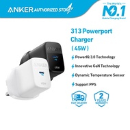 Anker 313 Powerport USB C Gan Charger (45W) | BLACK / WHITE