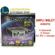 Ampli WALET Acoustic model Piro 2 Timer Suara USB AC DC Charge AKI