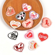 10pcs 3.6x3.2cm Mini heart-shaped Flower Cute Self Adhesive Patches For Clothing Iron On Jacket Kids