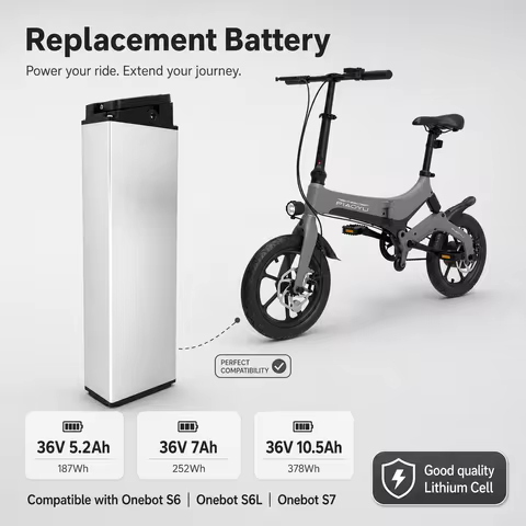 36V Battery for Onebot S6 S6L S7 Electric Bicycle for 36V 5.2Ah 6.4Ah 7.8Ah 10.5Ah battery for BLUOK
