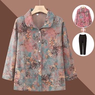 Grandma Clothes Shirts Middle-aged Elderly Spring Autumn Clothes Shirts Old Lady's Day Tops Elderly 