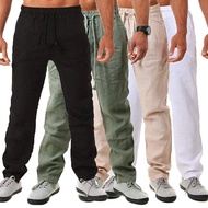 Men's Cotton Linen Pants Male Spring Summer New Breathable Solid Color Linen Trousers Casual Pants Fitness Streetwear S-3XL