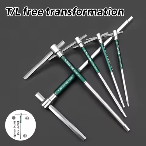 T/L 2/2.5/3/4/5/6/8/10mm Torx Screwdriver T Type Allen Hex Wrench Chrome T-shaped Hand Tool Extended