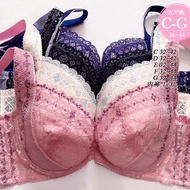 MIT Carnier Large Size Underwear [C/D/E/F/G 34~44] 2353 Super Covered Lace Cup Bra Panties Daily Sun