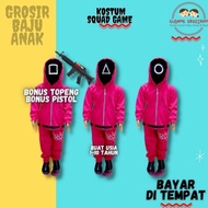 Squid Game Children's Costume / bonus mask and gun / Children's Suit
