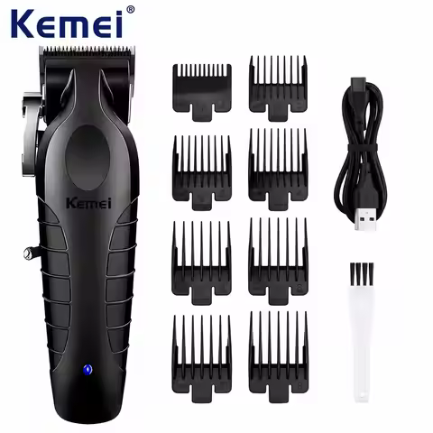 Kemei KM-2296 Men's Adjustable Body Hair Trimmer, Rechargeable Lithium Battery USB Wireless Electric