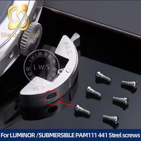 Watch Side Bridge Protection Screws For Panerai SUBMERSIBLE/ LUMINOR PAM441/111 Stainless Steel Dial