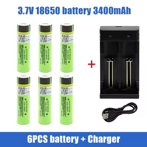 100% Original 18650 battery NCR18650B 3.7v 3400mah 18650 rechargeable lithium battery for flashlight
