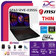 【24-Hr Delivery*】MSI THIN GF63 12VE-035SG Gaming Laptop (i5-12450H/16GB/512GB SSD/RTX4050 6GB/15.6" 