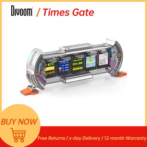 Divoom Times Gate Pixel Art Setup Clock With Smart App Control RGB LED Display Home Desktop Decor Bi