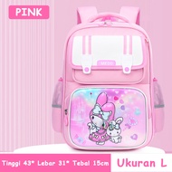 LNR Shop Tas Sekolah Ransel Gendong untuk Anak Perempuan Tema Sanrio Kuromi My Melody Playgroup TK S