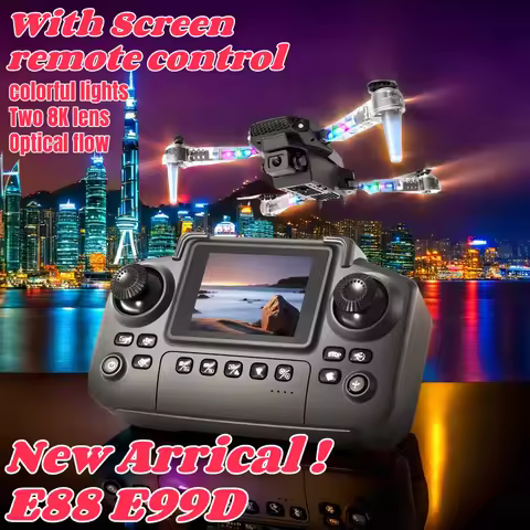 Night Lighting E99D E88D Screen-controlled Professional Mini Drone 4K 2 Camera Optical Flow Remote C