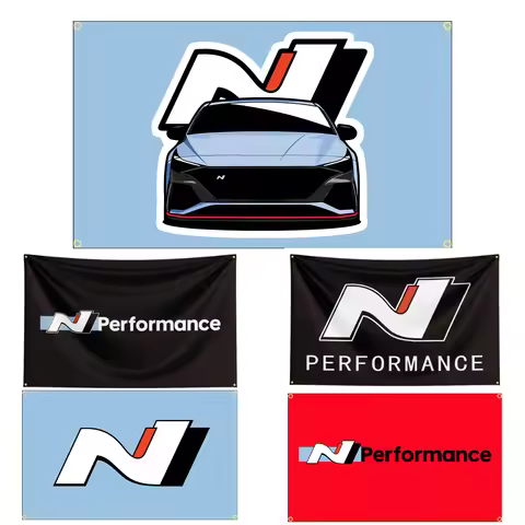 FLAGDOM 90 x150CM 3X5Ft N Performances Racing Car Flag For Decor