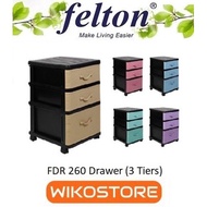 Shocking Sale  [Wikostore] Felton FDR260 Durable Drawer 3 Tiers 1B2S (16"W x 20"D x 26.5"H)