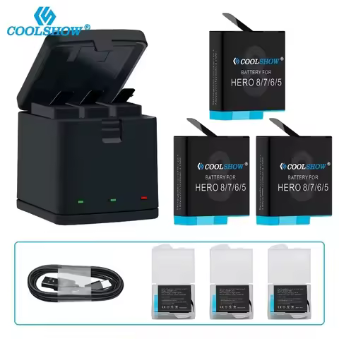 1220mah Battery For Gopro Hero 8 7 6 5 Battery Charger for Gopro 8 Black Batteries Action Camera Acc