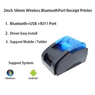 Desktop Wireless 2inch 58mm USB Bluetooth Wireless Thermal Receipt Printer,  Thermal Bill Printer for Restaurant