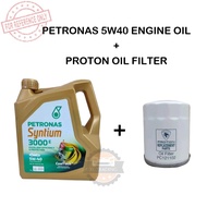 PETRONAS 5W-40 SYNTIUM 3000 ENGINE OIL 5W40 FULLY SYNTHETIC 4 LITER + PROTON OIL FILTER