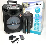 SPEAKER TROLLEY DAT DT 825 / DT825 ECO 2 MIC 8 INCH + 2 MIC WIRELESS