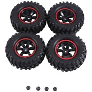 4Pcs 96mm 1.9 Inch Rubber Tires/Tyres and Wheel Rims for Axial SCX10 D90 CC01 1:10 RC Rock Crawler C