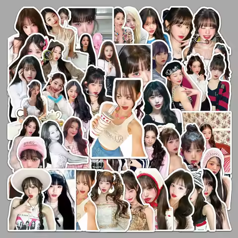 50pcs KPOP IVE girl group Wonyoung stickers IVE decorative water cup, phone case Fans Collection Gif