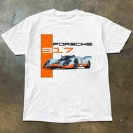 PORSCHE Racing Short Sleeve, DU MANS Competition T-Shirt, 917 Sports Car Pattern Printed T-Shirt