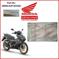 SM Cover Set Black Gold - Mat Charcoal Gray Metallic (2024)（ 06900-K2P-M70ZD ）RS-X 💯 Honda Original 