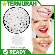 Temporary Tooth Repair Kit Denture Adhesive Lem Gigi Palsu Tambal 1 saset isi 100 butir 10gram 10g