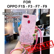 BestDealShop GLITTER LANYARD case Oppo F1s - Oppo F3 - Oppo F7 - Oppo F9 casing hp cover tpu tali