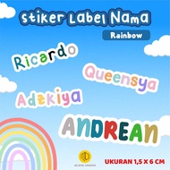 Aesthetic Rainbow Name Label Sticker Custom Aesthetic Name Contents 30pcs/child Name Label Sticker