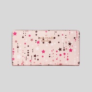 Kate Spade Staci Twinkle Printed Large Slim Bifold Wallet K4726 Pink Multi