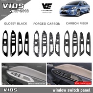 Vemart toyota vios dugong ncp93 2008-2013 carbon fiber car power window switch frame panel cover acc