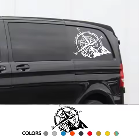 Car Sticker for Mercedes Benz Vito V Class Viano W447 W639 W638 Camper Van Motorhome Compass Graphic