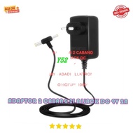 Y52 ADAPTOR 2 CABANG T 2IN1 JACK DC 9V 2A ORI 100% MULTI FUNGSI UNIVERSAL H16 CAS CASAN TV PORTABLE 