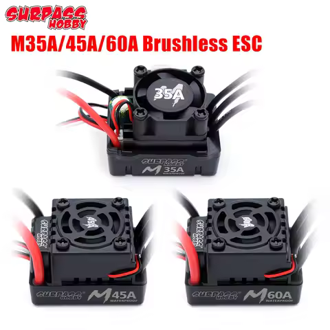 Surpass Hobby M35A M45A M60A Brushless ESC 2-3S Built-in BEC Waterproof Speed Controller For 1/10 1/